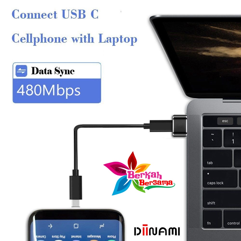 DM-G02 DIINAMI sambungan tipe c ke usb OTG USB Type C Female to USB A Male Adapter Converter Connector BB7108