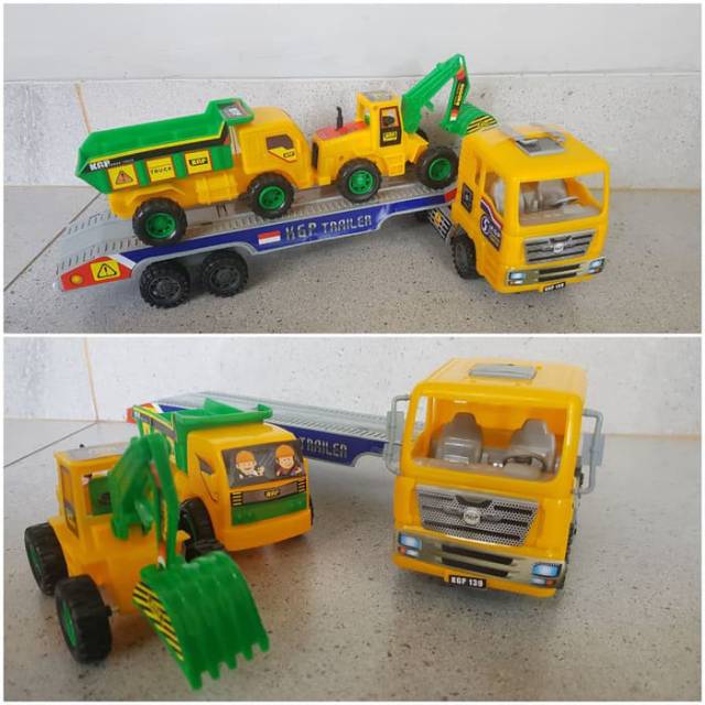 Mainan Mobil Truk Angkut Mobil - Mainan Mobil Truk Trailer Anak