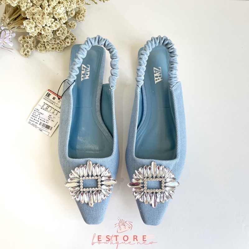 ZR Diamond Jeans Flat Shoes