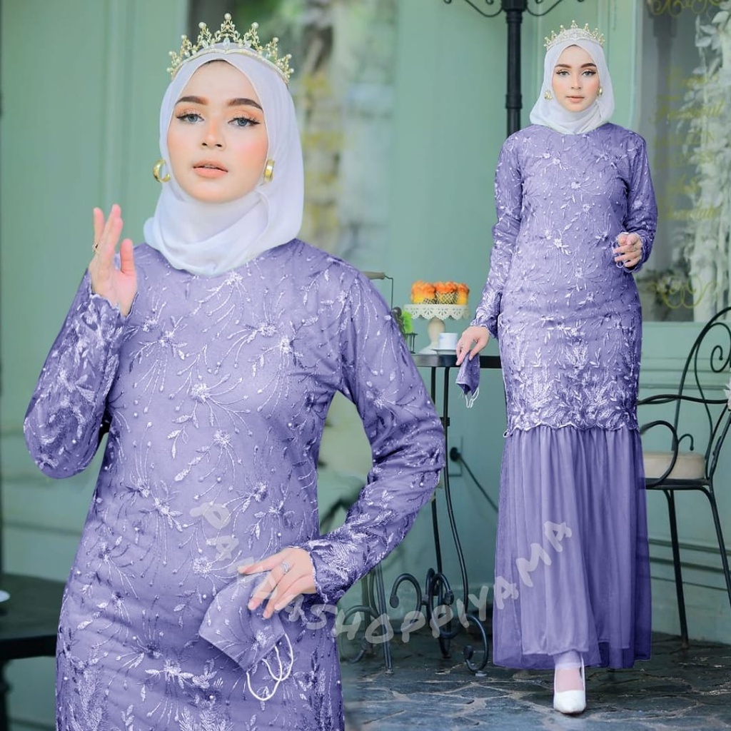 New Gamis ARISHA / Dress kondangan / Gamis Brukat / Baju Kondangan Wanita Size M L XL XXL / Baju Pesta Wanita / Gamis Remaja Seragam