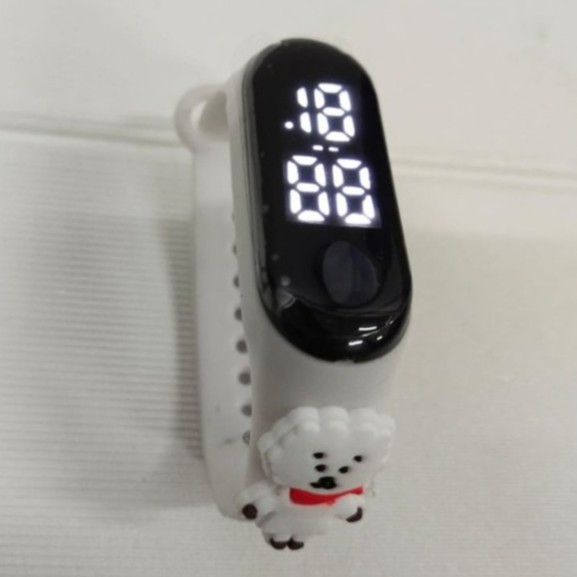 TOMSTORE.ID JT027 Jam Tangan anak Elektronik Led Waterproof Motif Untuk Anak Karakter Import Cod-PUTIH RJ