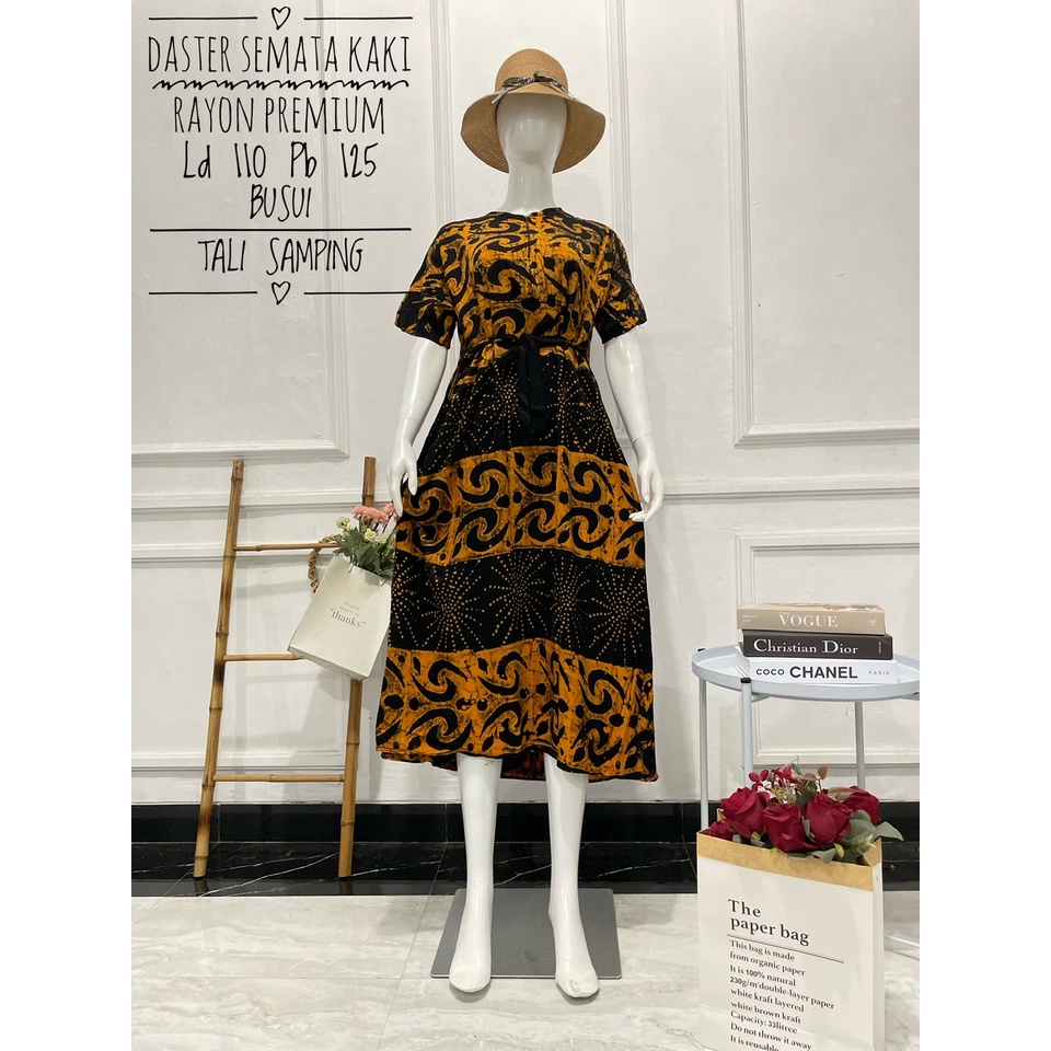 Hot Sale ! Daster Long Semata Kaki abstrak cap - Daster Twill Rayon - Daster Jumbo lengan pendek - Daster Batik Usman kekinian-7