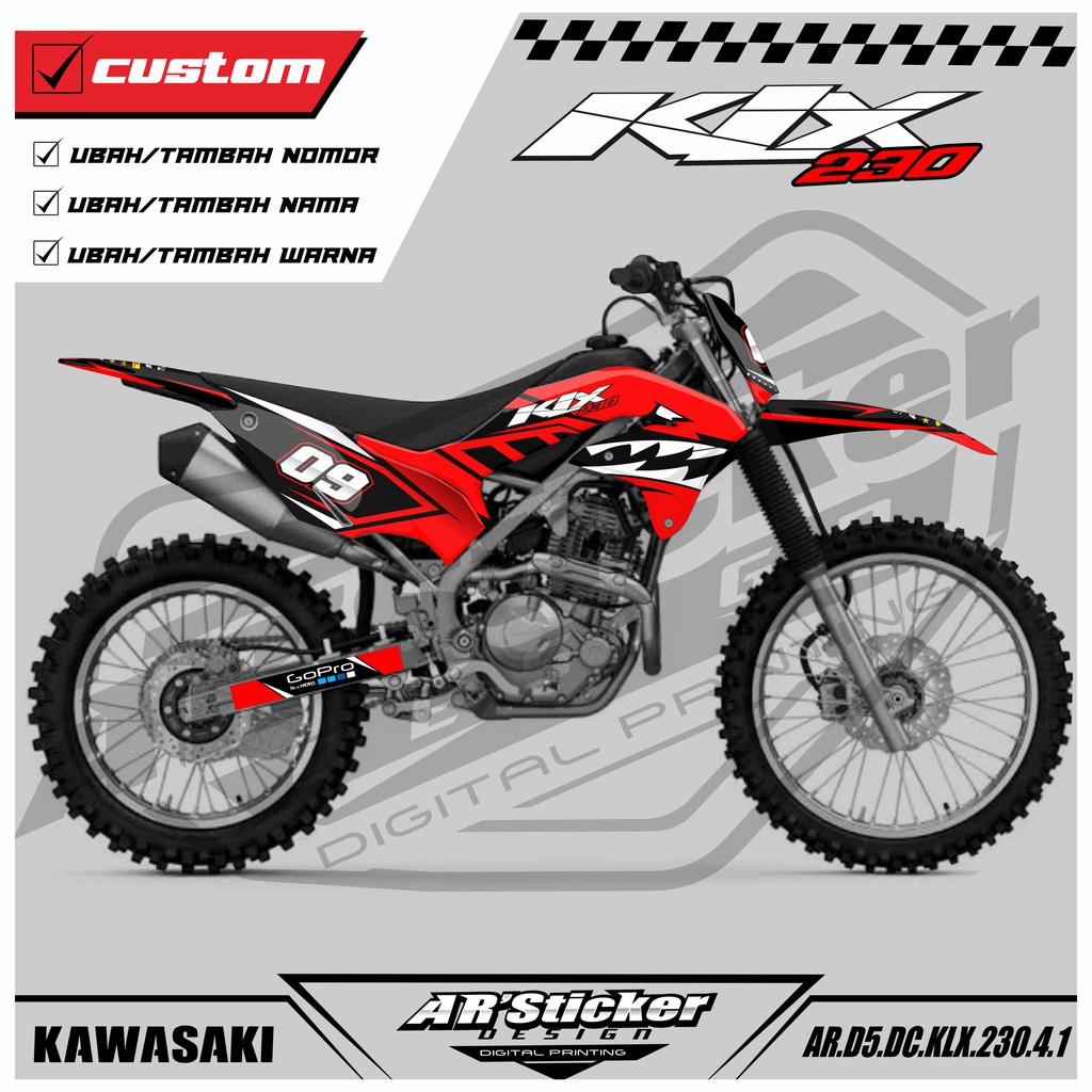 Decal KLX 230 Full Body, Stiker Dekal KLX 230 Full Body (Kode 04)