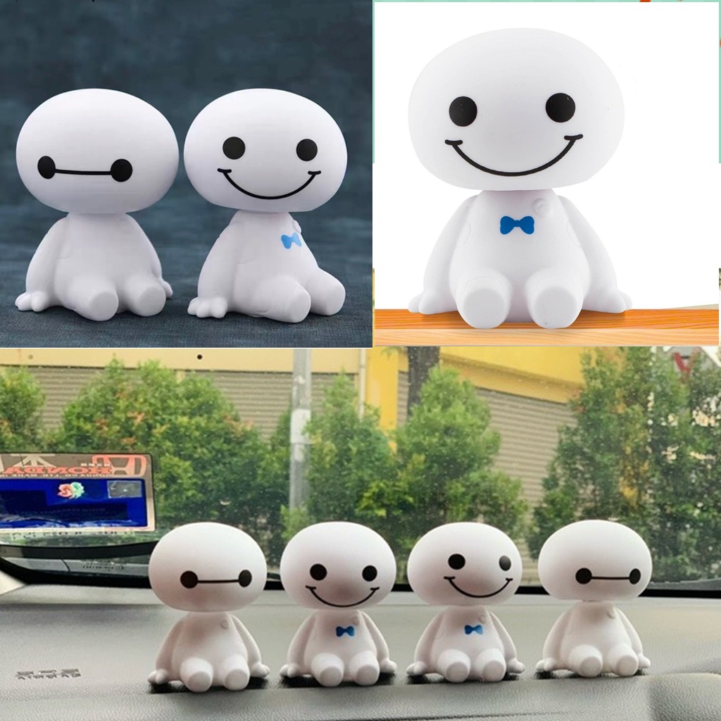 Boneka Robot Baymax Kepala Goyang Untuk Dekorasi Dashboard Mobil