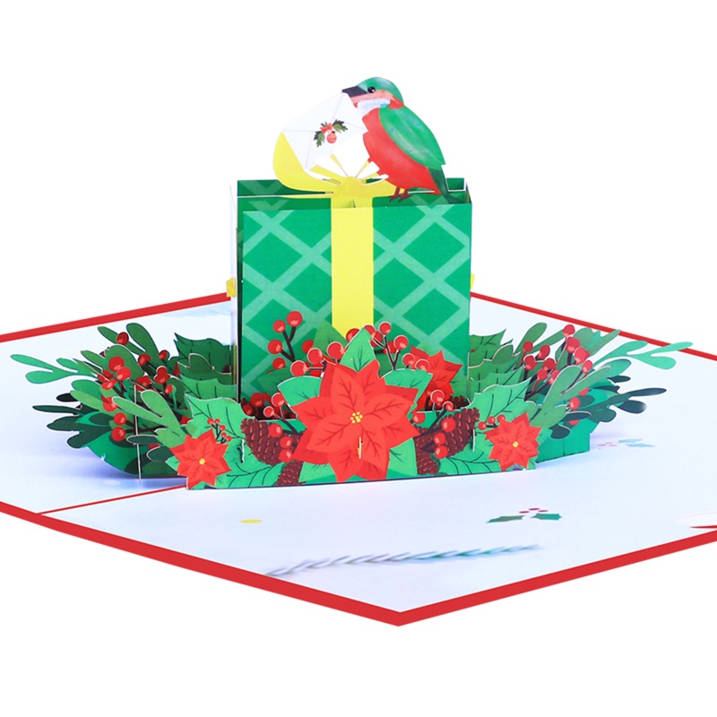 Kartu Ucapan Pop Up 3D Warna-Warni Dengan Amplop Untuk Natal