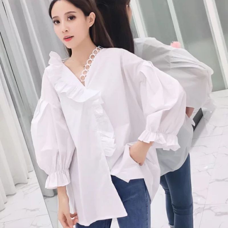 MDLV ~ 9321 LEWINA OVERSIZED TOP // OVERSIZE BLOUSE // ATASAN OVERSIZE CEWEK// FASHION IMPORT WANITA