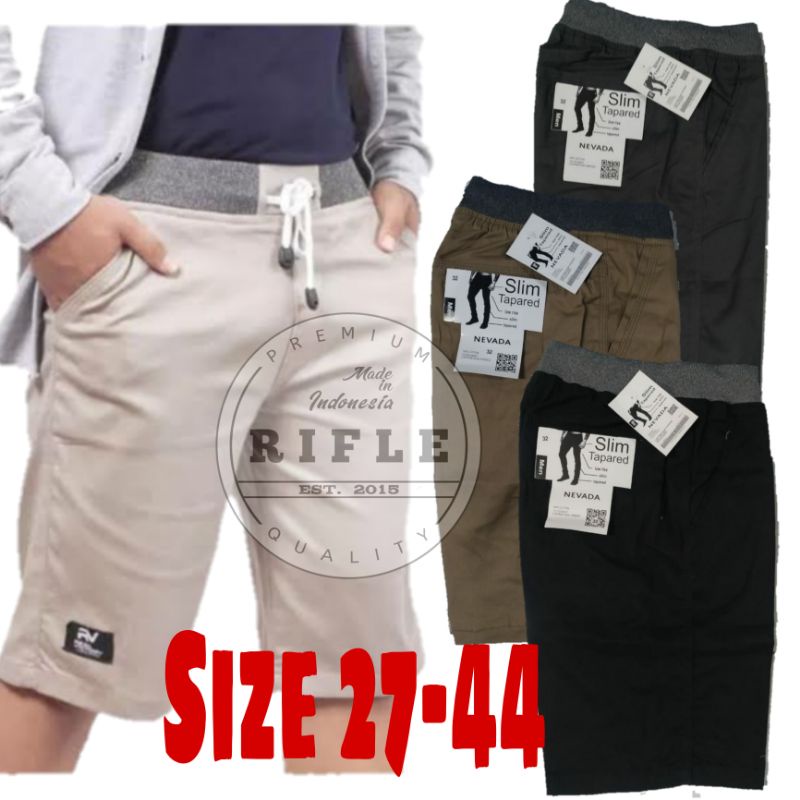 TERBARU Celana Pendek Pria Chino Kolor Pendek Pinggang Karet Cotton Premium Celana Big Size 27-44