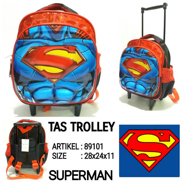 Tas sekolah anak laki laki trolley paud karakter 89101 murah baru