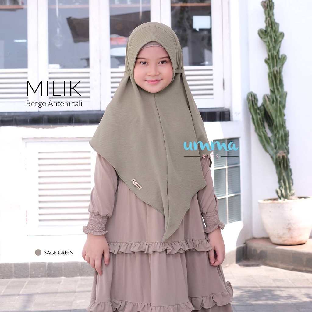 Umma Syari Bergo Milik bahan bianca crinkle Hijab Instan Antem griya_mey-sage gereen