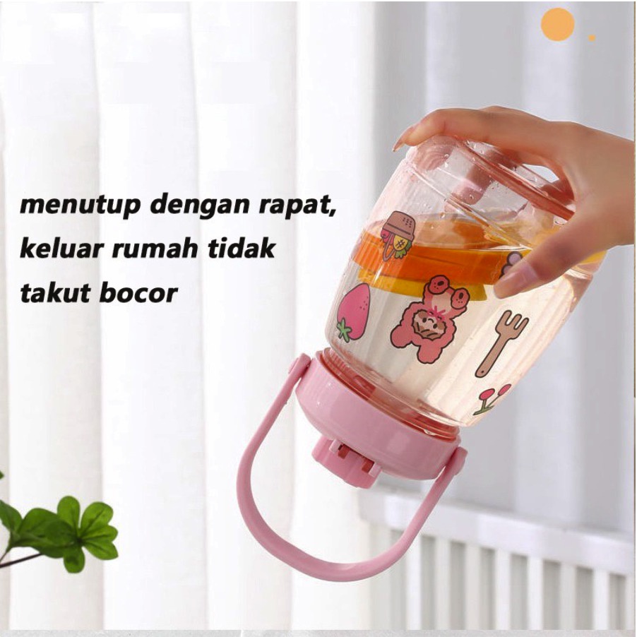 Botol Minum Viral Tumbler Gemoy Transparan 1,3 Liter /Thermos Minum Gemuk