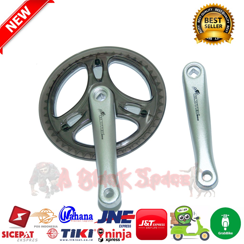 Crank Single Speed United 46 T Silver MTB Fixie Sepeda Lipat