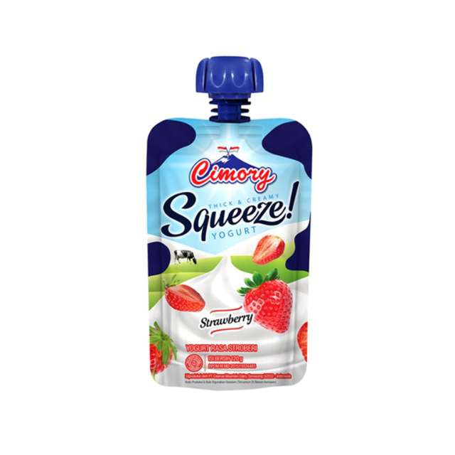 

POUCH Cimory Squeeze Strawberry Yogurt Rasa Stroberi - 120gr