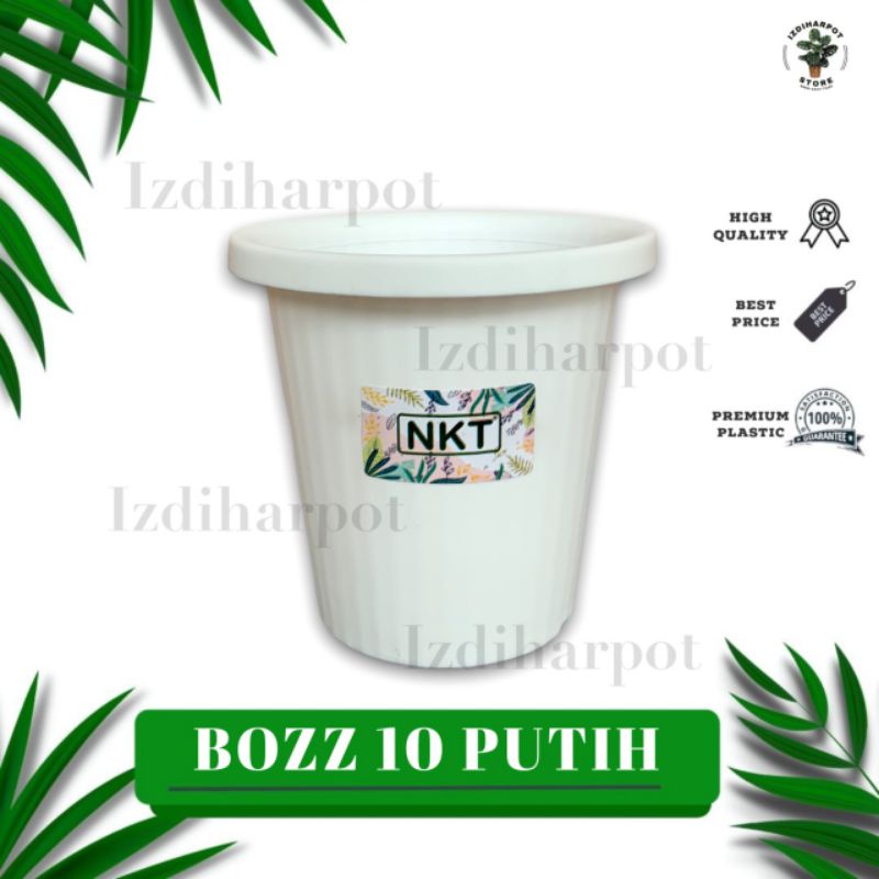 pot bunga tanaman tinggi NKT BOZZ 10 PUTIH - NKT BOZZ 10 PUTIH