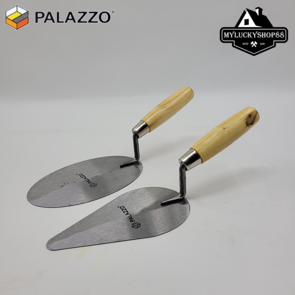 Sendok Semen Palazzo Gagang Kayu 6 inch Bulat Lancip 6&quot;