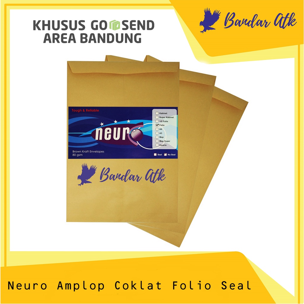 

KHUSUS GOSEND - NEURO Amplop Coklat FOLIO SEAL - 23,5 x 34,5 cm [1 PACK]