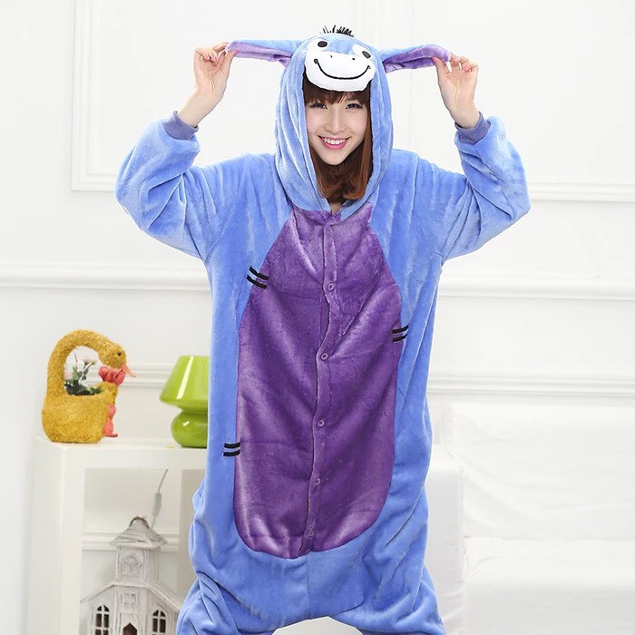 BAJU ONESIE EEYORE WINNIE THE PPOH KELEDAI PIYAMA KOSTUM COSPLAY