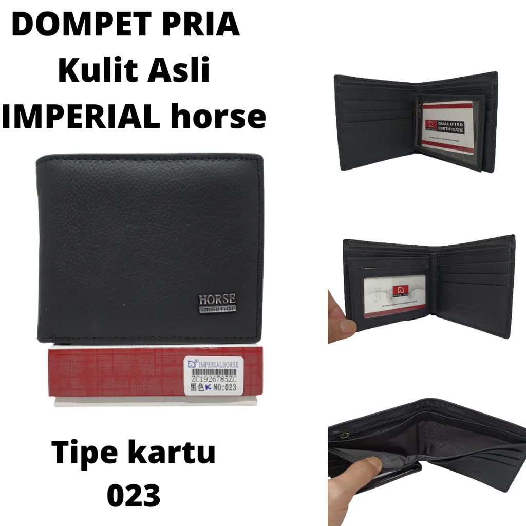 Dompet Pria Kulit Asli Dompet Lipat Original Import |Dompet Cowo Imperial Horse(Horse#023#Kartu#Koin