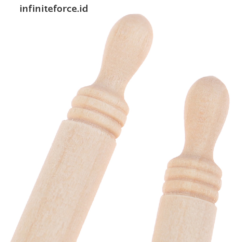 Infiniteforce.id 6pcs / set Mainan Miniatur Rolling Pin Kayu Aksesoris Dapur Rumah Boneka 1: 12