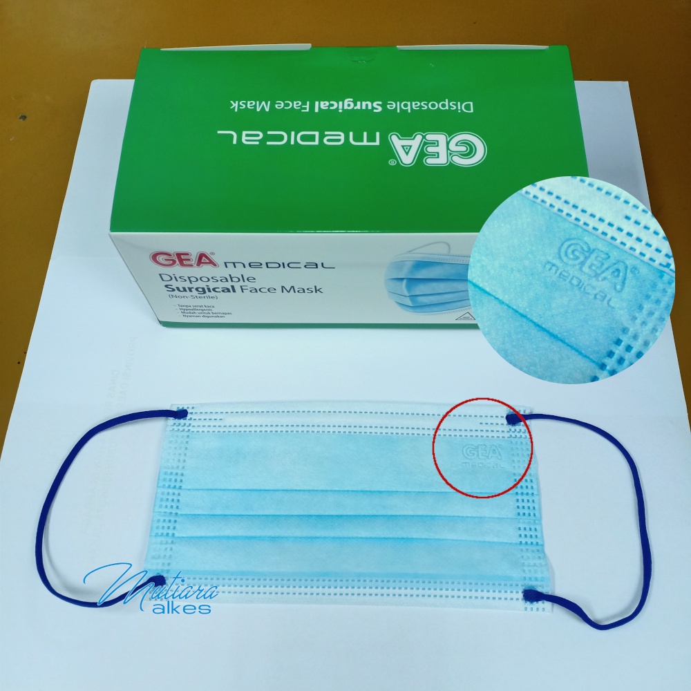 Masker GEA Medis - Surgical Face Mask Disposable GEA 3 Ply isi 50Pcs