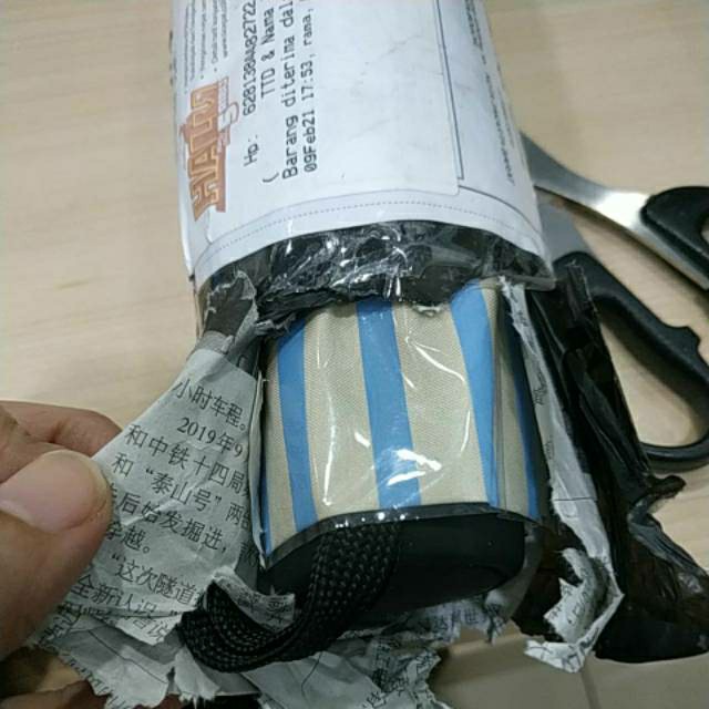 Payung Lipat 5 Mini Motif Garis / Antiuv / Lapis Hitam / Grc