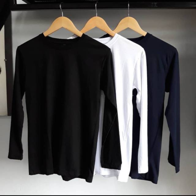 T-SHIRT Kaos polos Lengan panjang Combad 24s | Shopee