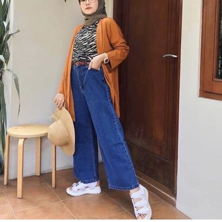Terbagus.. Celana Kulot Wanita Jeans Warna Kulot Lilac Putih Army Coklat Khaki Jins Masakini