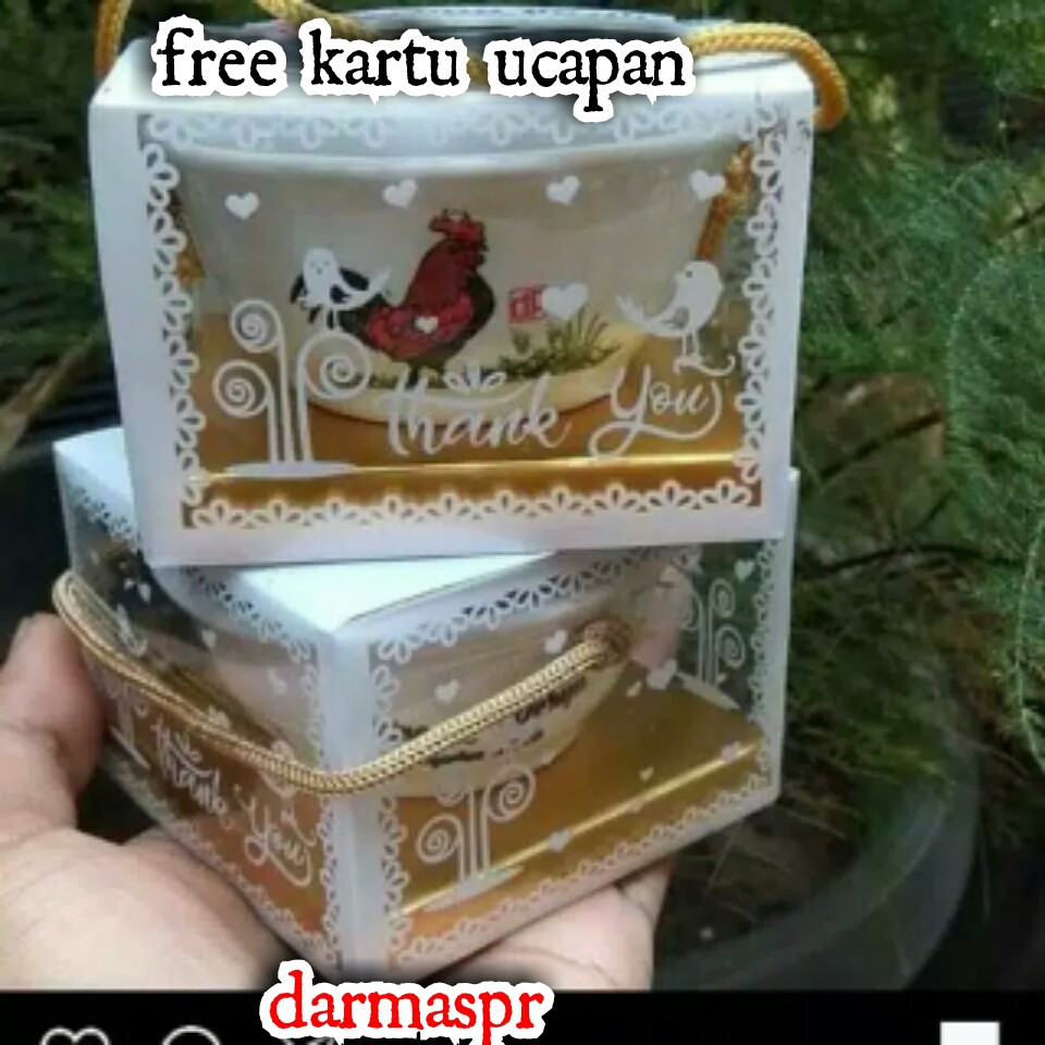 Souvenir Mangkok AYAM Jago Kemasan Mika Motif Sovenir Pernikahan Mangkuk Piring Sambal Murah 24pcs