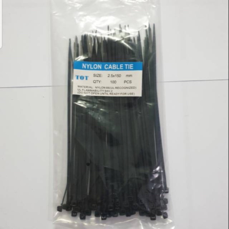 Kabel Ties Tali Ties Tali Sigma Hitam Putih 150mm isi 100 pcs HARGA 1 PACK ISI 100pcs