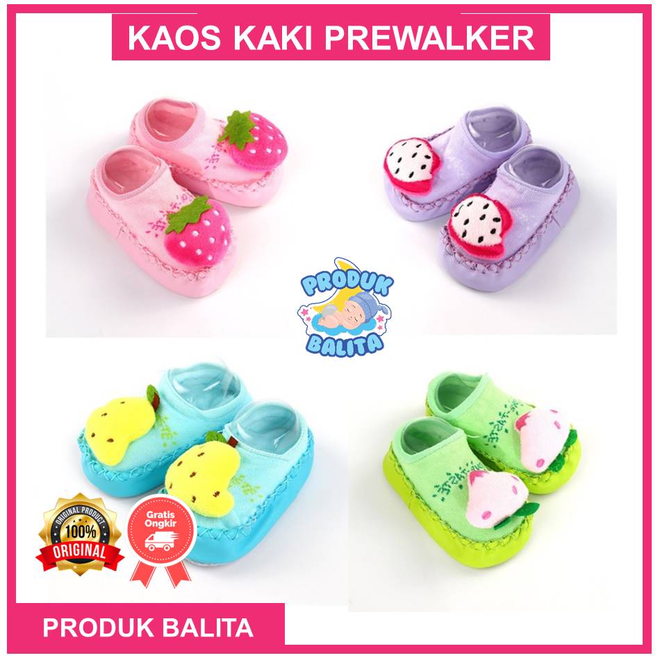 Sepatu Bayi Prewalker Kaos Kaki Karet Anti Slip Kaos Kaki Prewalker Bayi  Perempuan Laki-laki Terlaris