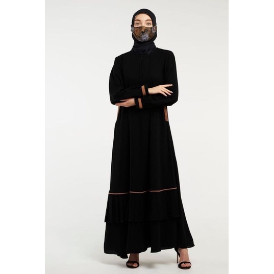 Gamis hitam polos ori by Hagia Sofia Maxi dress wanita muslimah Bahan jetblack Yoris size M l xl xxl