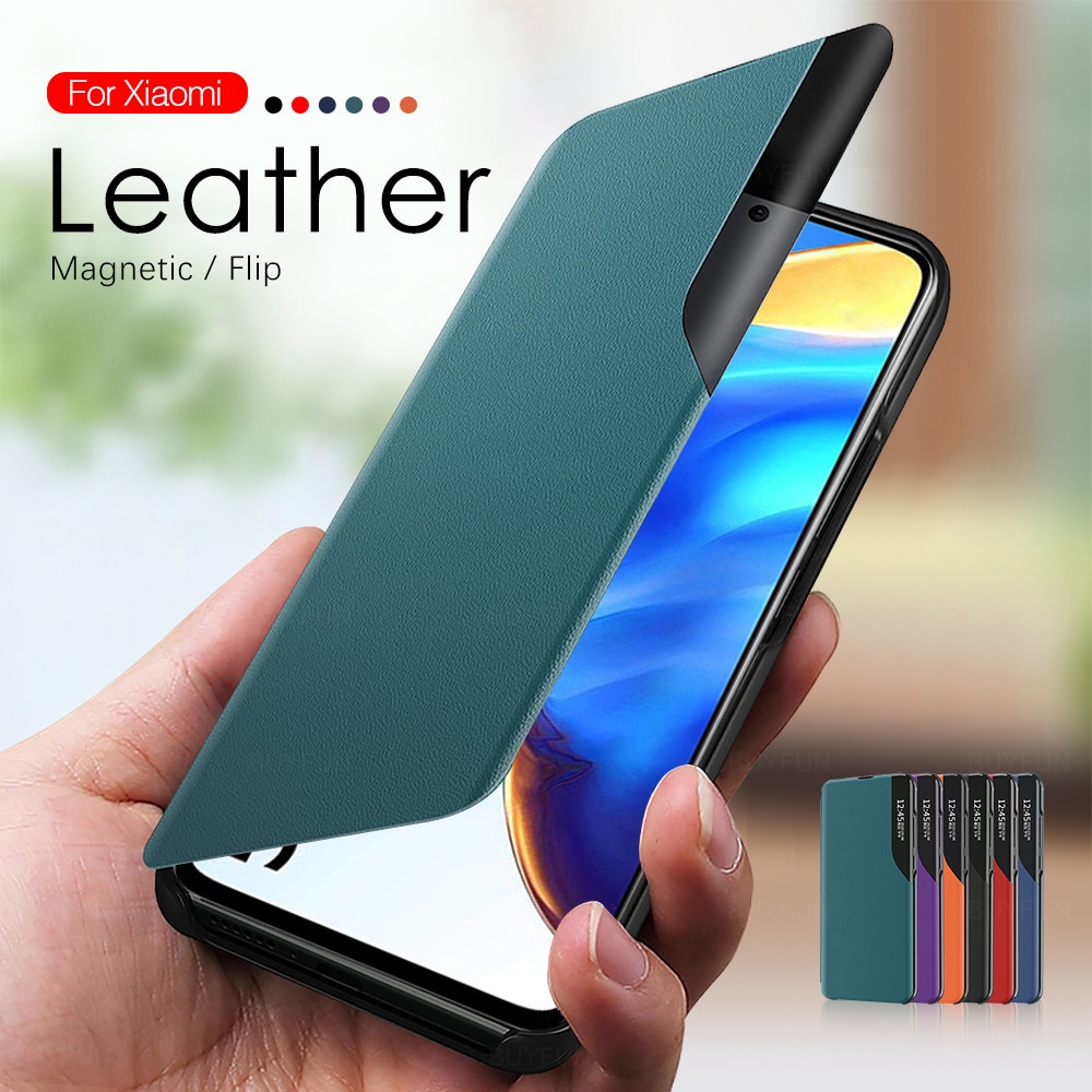 Smart View Magnetic Flip Leather Case For Xiaomi Mi 10T Pro Cases On