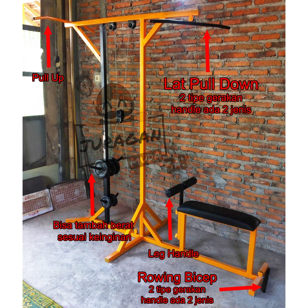 Alat fitness Home gym 2 sisi Alat Gym Multifungsi 5 in 1