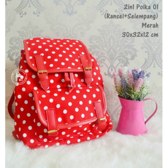 Ransel murah ransel kanvas ransel polka tas murah konveksi tas