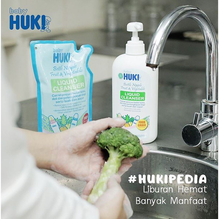 Huki Liquid Cleanser Refill 100ml / 200ml - Sabun Cuci Botol Bayi, Sayur 100 / 200 ml