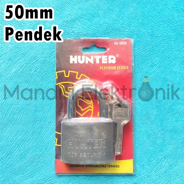 Gembok Hunter 50mm Leher Pendek - Gembok Pintu 50mm Hunter Chrome