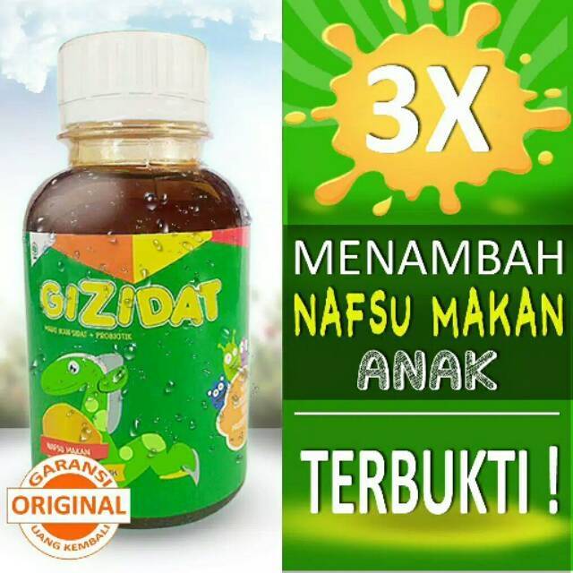 GIZIDAT Original - Vitamin Penambah Nafsu Makan Anak - Madu Gemuk Badan 100% Penggemuk Herbal