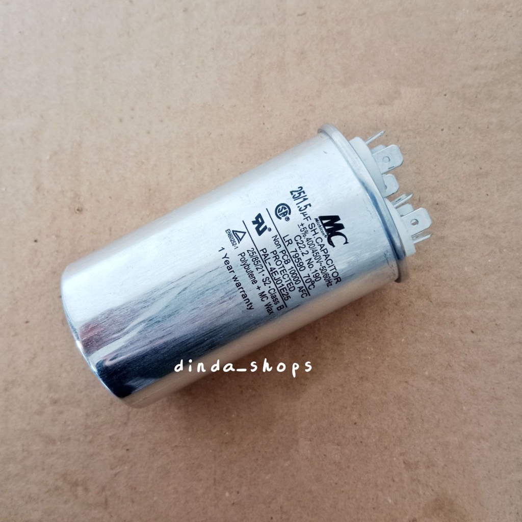 KAPASITOR AC / CAPACITOR AC LG 3 KAKI 25/1,5 uF (MERK MC) 25/1,5 MIKRO