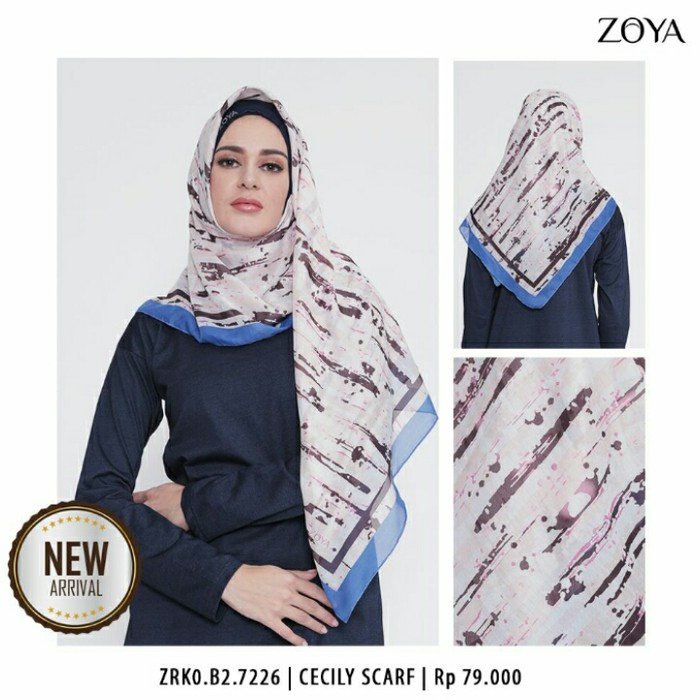 Hijab Kerudung Segi Empat CECILY Scarf ZOYA Original