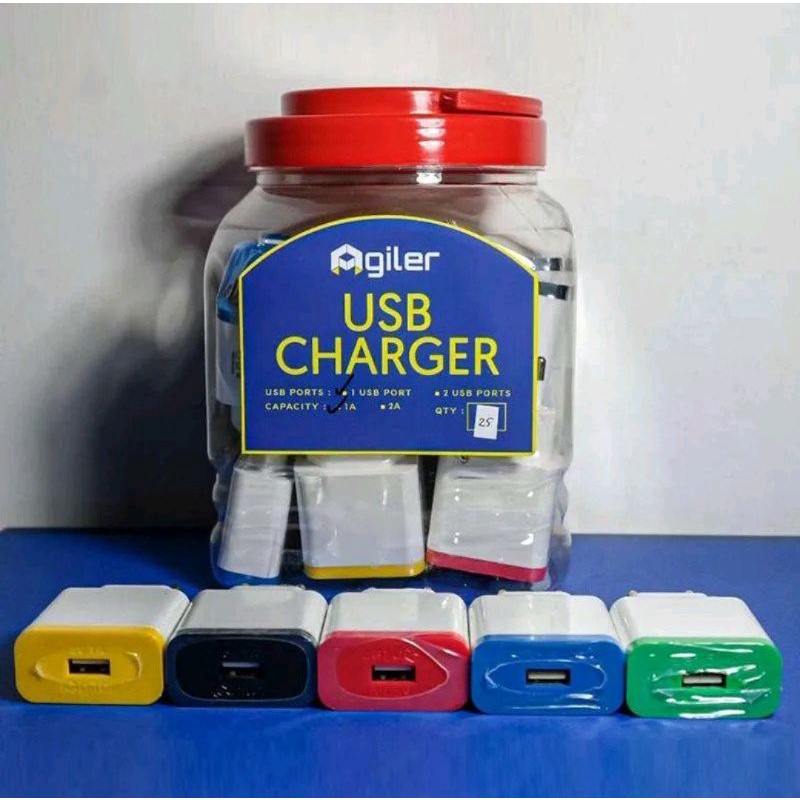 1 TOPLES 25 PCS ADAPTOR BATOK KEPALA CHARGER ORI ORIGINAL AGILER