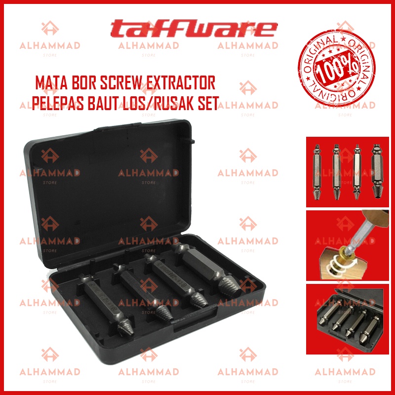 [HIGH QUALITY] Taffware Screw Extractor Broken Striped Screw Remover