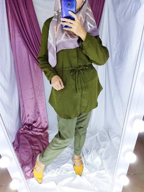 Dewita Blouse Casual / Baju kerja full kancing busui / Tunik remaja tersedia ukuran kecil hingga jumbo