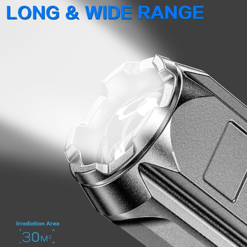 Lampu Senter Led T6 USB Rechargeable Super Terang Zoomable Untuk Camping / Hiking / Memancing / Outdoor