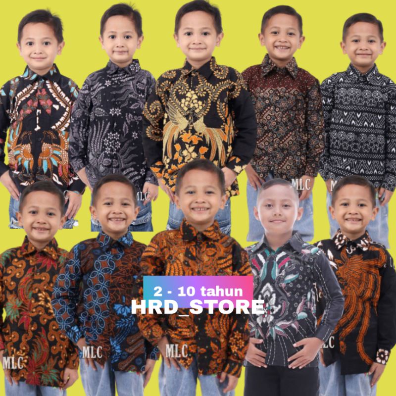 KEMEJA BATIK ANAK COWOK BAJU BATIK ANAK LENGAN PANJANG UMUR 2 - 10 TAHUN TERLARIS BISA COD - HEM BATIK ANAK LENGAN PANJANG LAKI LAKI - BATIK ANAK BALITA - BAJU BATIK ANAK TK - BATIK ANAK SD PRIA LENGAN PANJANG