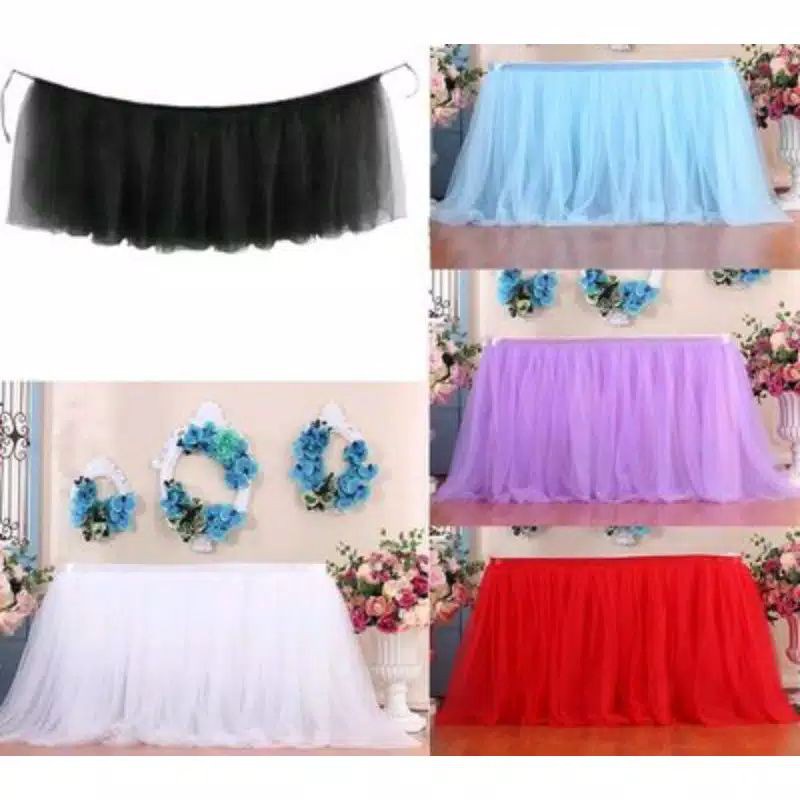 Skirting dekorasi rok meja lapis tile warna tinggi 75cm