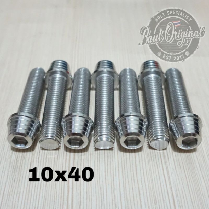 Baut probolt kerucut silver 10x40 drat 14 panjang 4cm heng thailand harga satuan