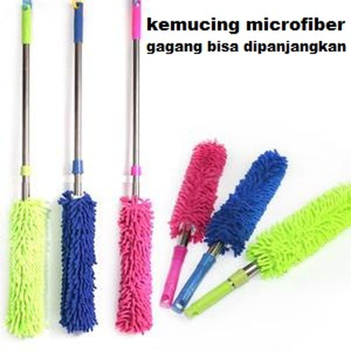 Kemoceng Microfiber / Kemuceng Debu / Alat Pembersih Debu Gagang Bisa Panjang Pendek