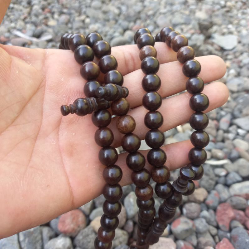 tasbih kayu stigi asli 10mm tasbih kayu stigi original tasbih stigi laut  tasbih kayu stigi hitam so