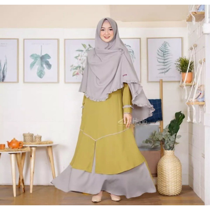 GAMIS SYAR'I TERBARU / ADIBA SYAR'I / SET KHIMAR MURAH BISA COD BY ALWA HIJAB