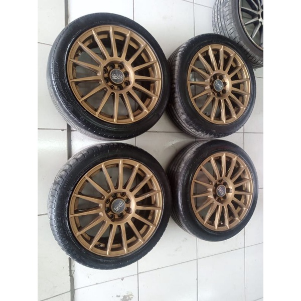 velg mobil second model oz racing ring 16 lebar 7 pcd 4x100 4x114 warna bronze
