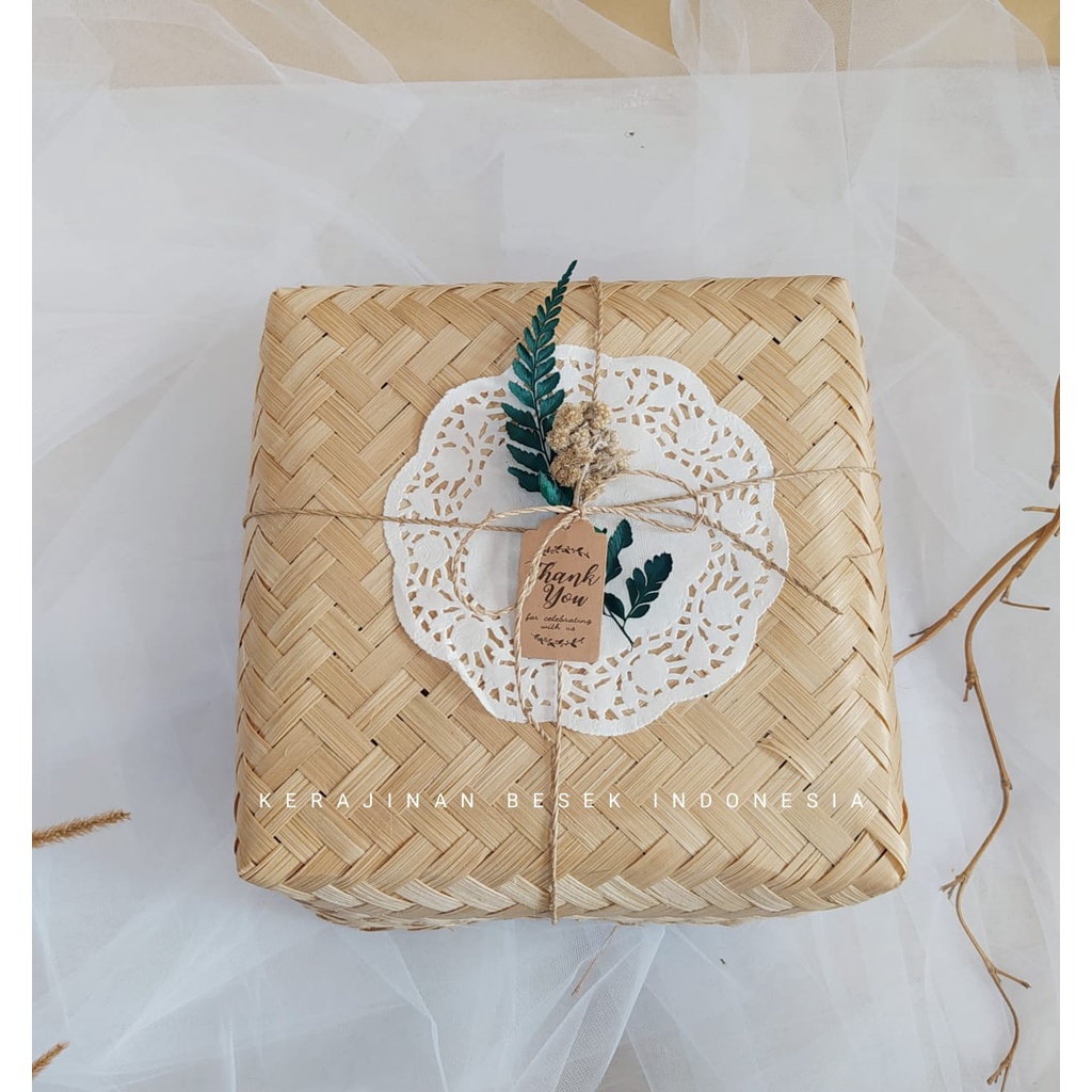 SEPASANG BESEK NATURAL RUSTIC// Kerajinan bambu// Besek bambu murah// Besek murah// Besek nasi// Bes